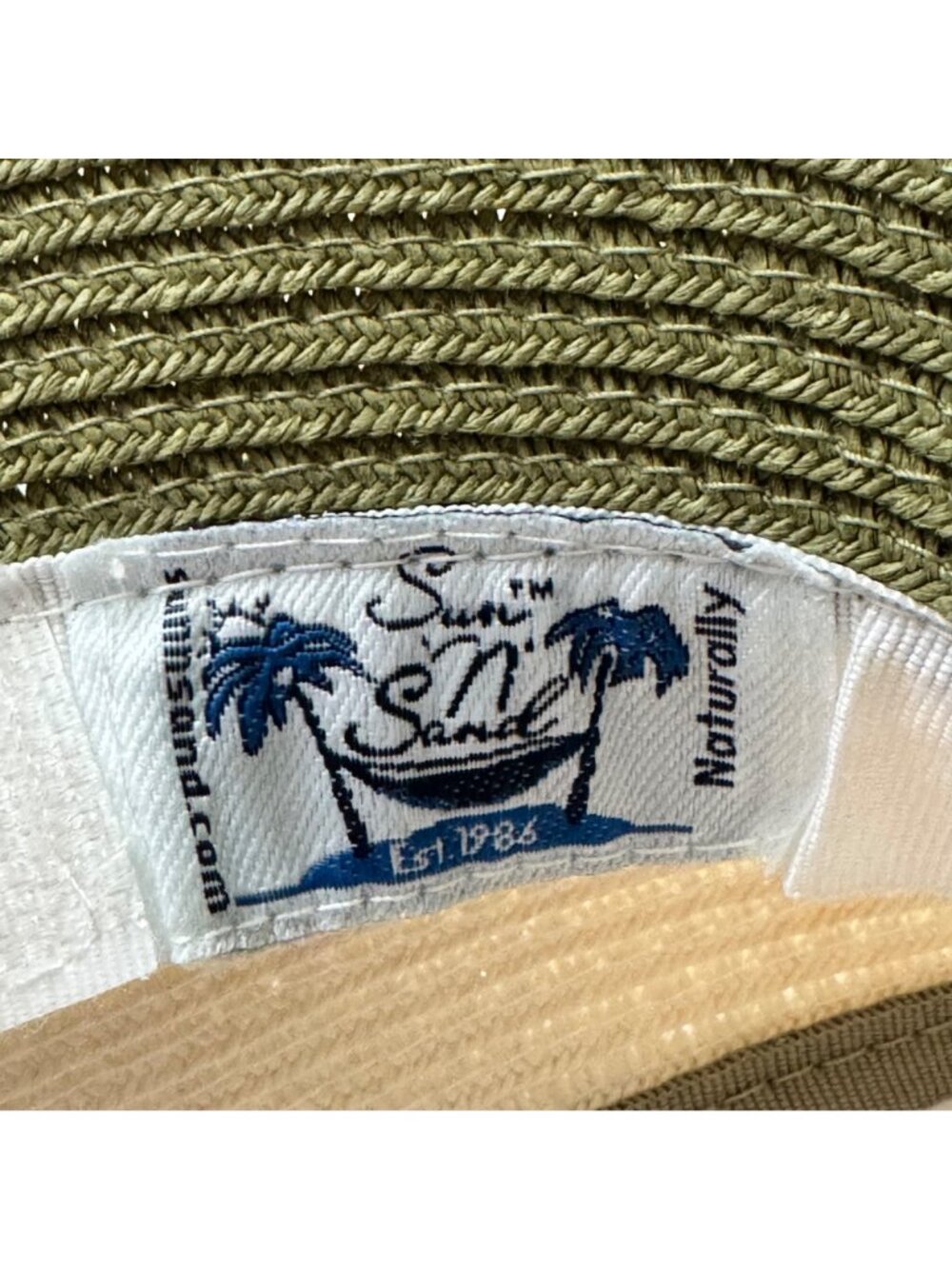 Sun N Sand Womens Straw Wide Visor Green/Beige Adjustable Fit Lightweight Travel - Picture 2 of 16